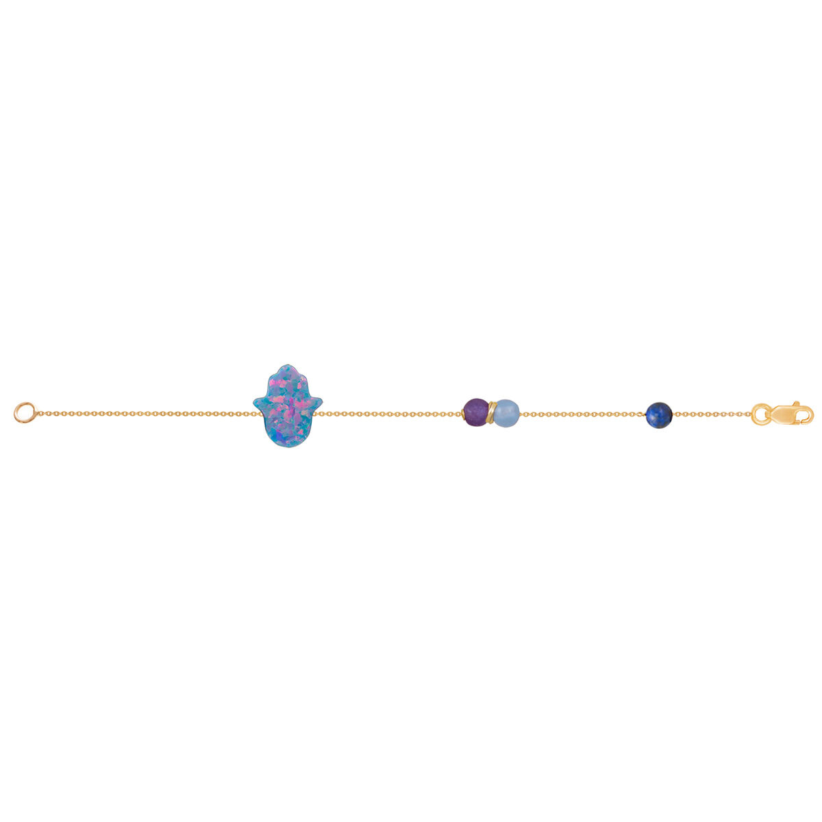پابند طلا دست آبی Hamsa