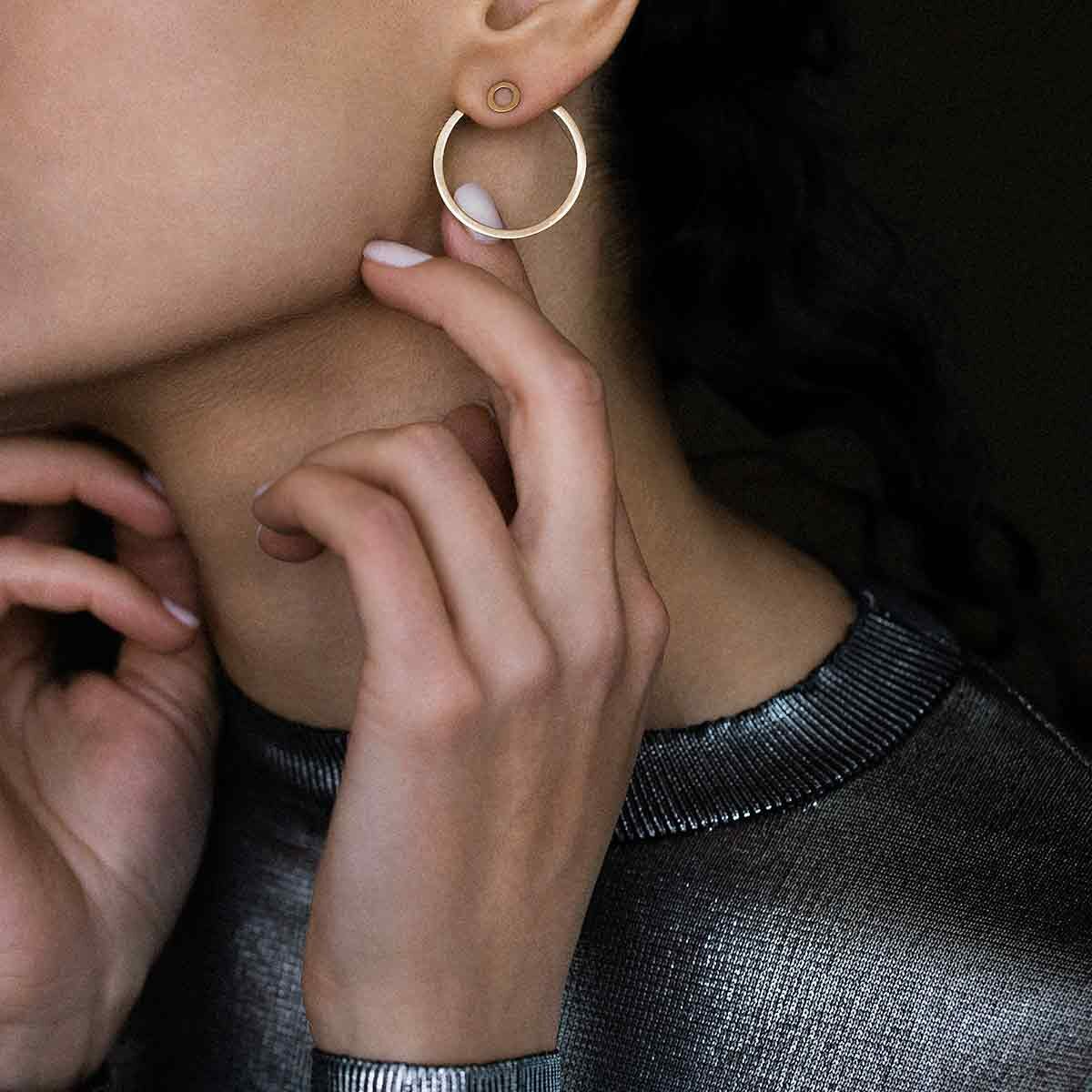 گوشواره طلا دایره تو خالی