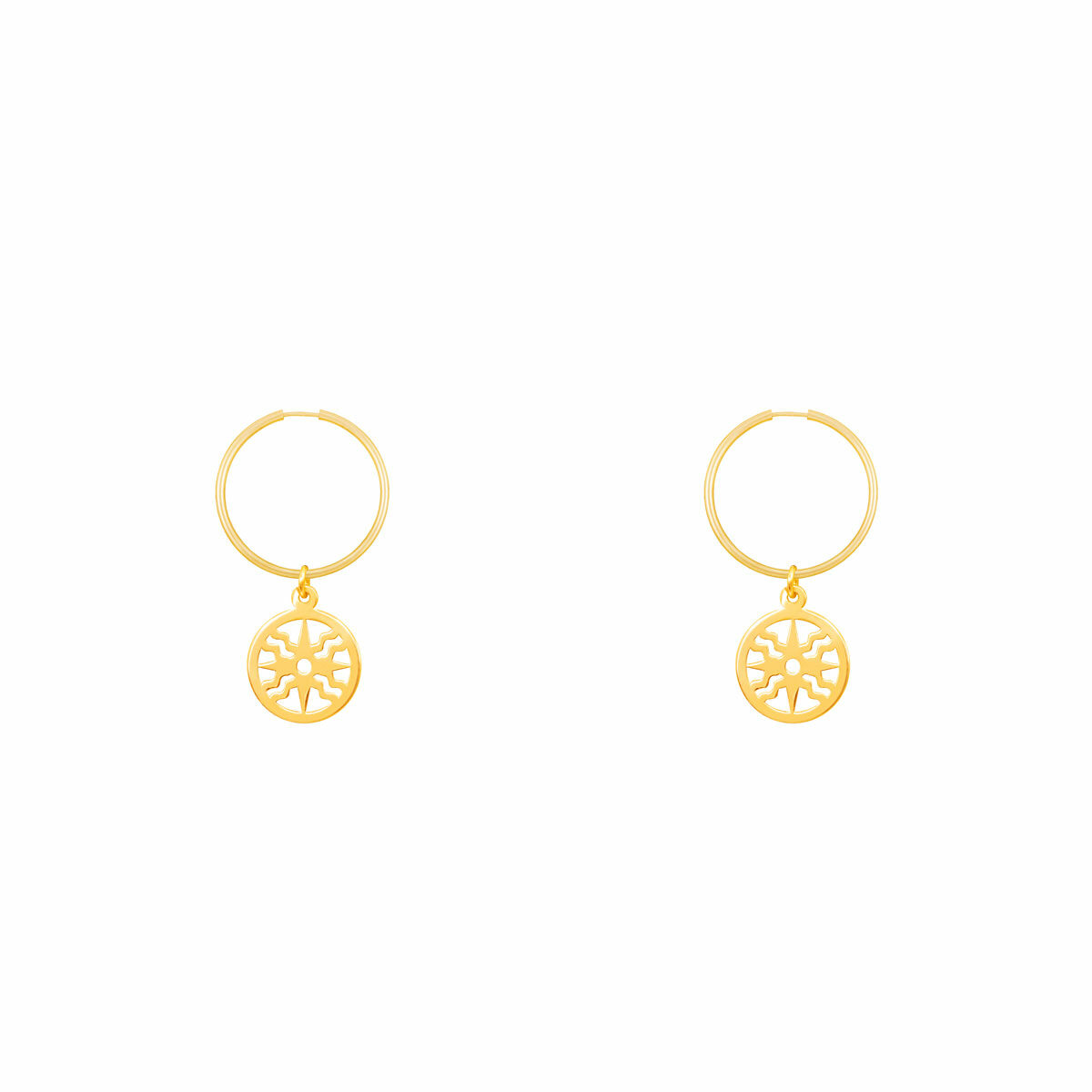 گوشواره طلا حلقه ای خورشید پرسته