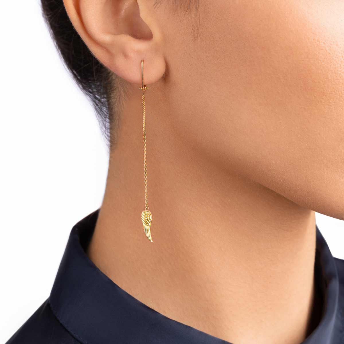 گوشواره طلا تک لنگه ای بال فرشته