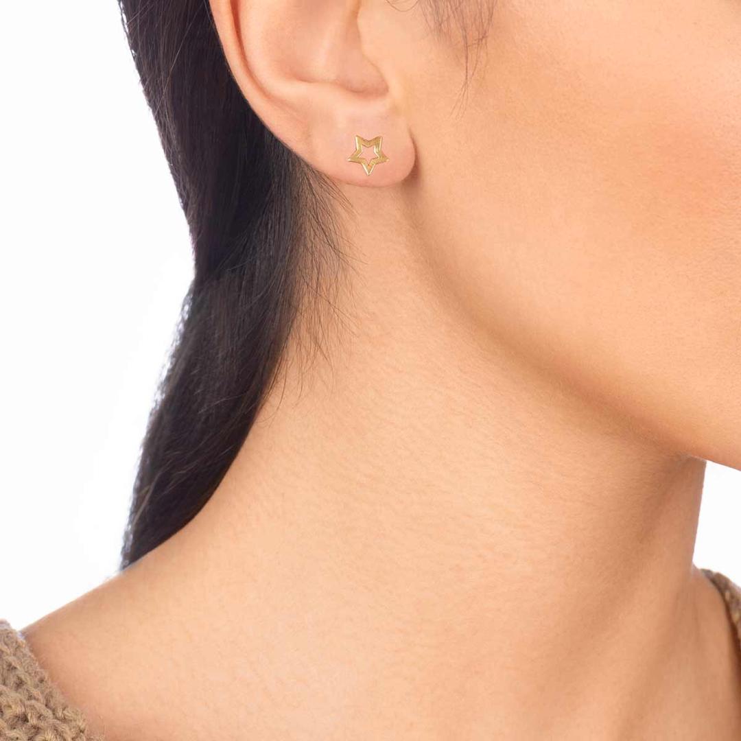 گوشواره طلا ستاره توخالی