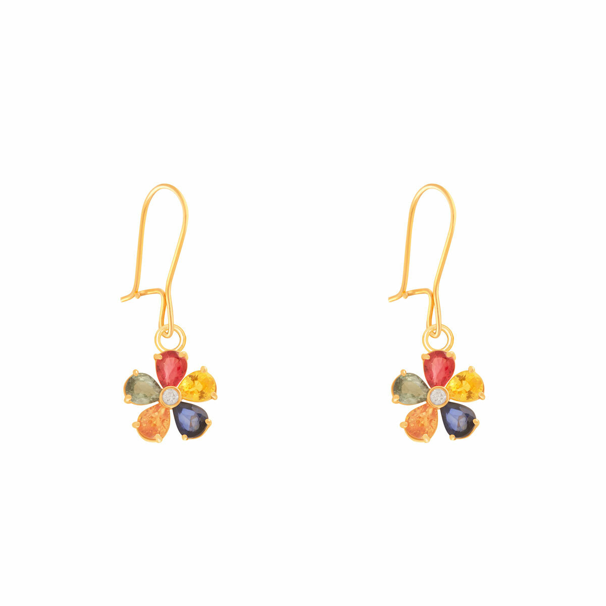 گوشواره طلا عصایی MULTICOLOR