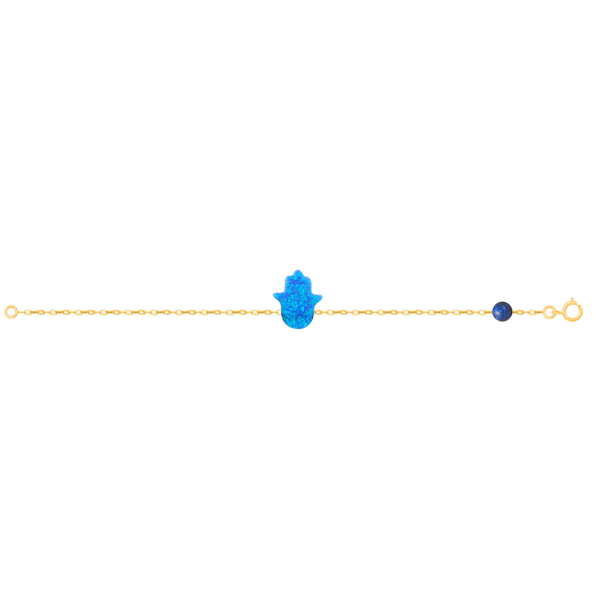 دستبند طلا Hamsa آبی
