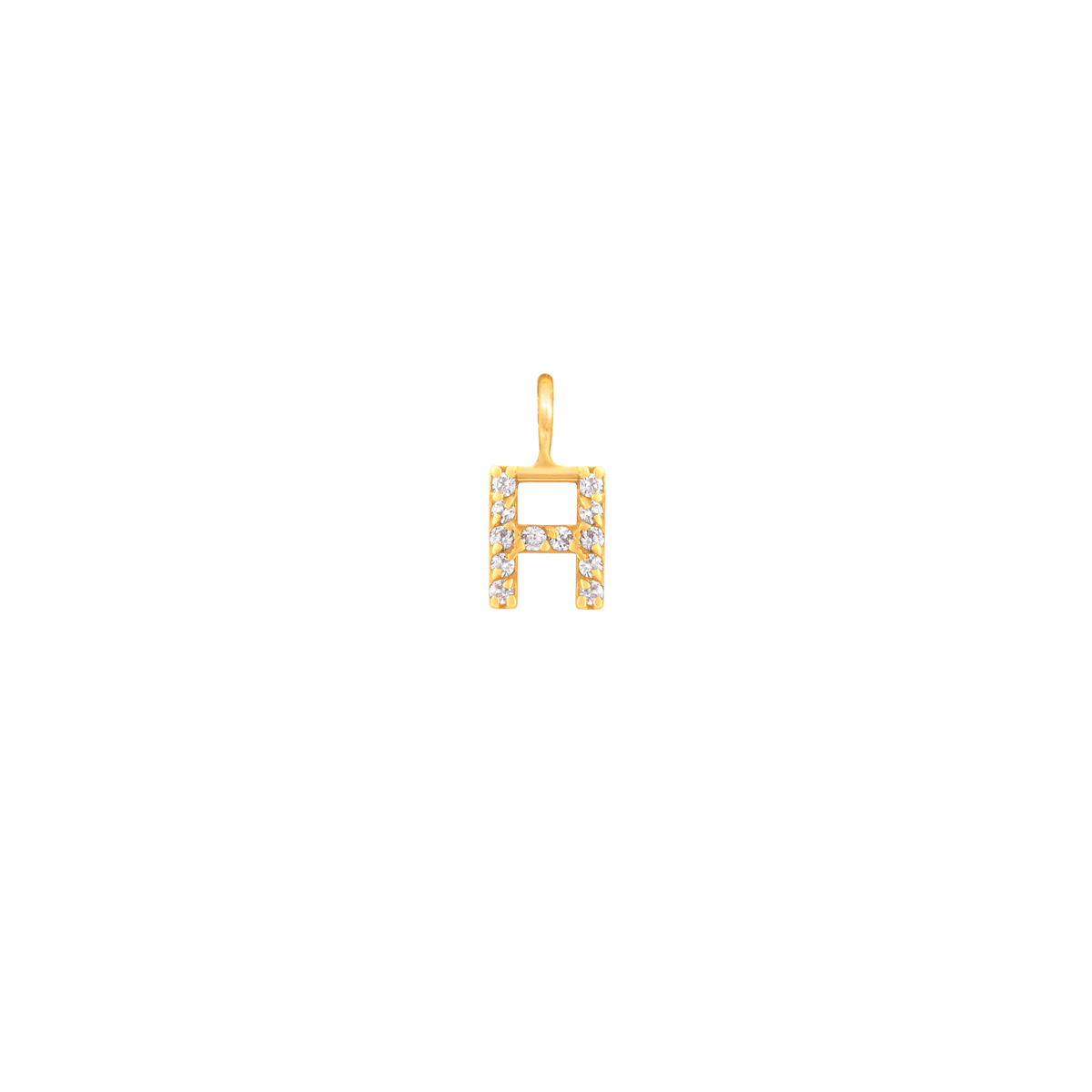آویز طلا حرف H نگین دار