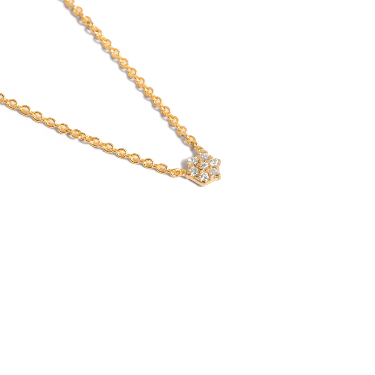 Gold necklace with precious flowers g