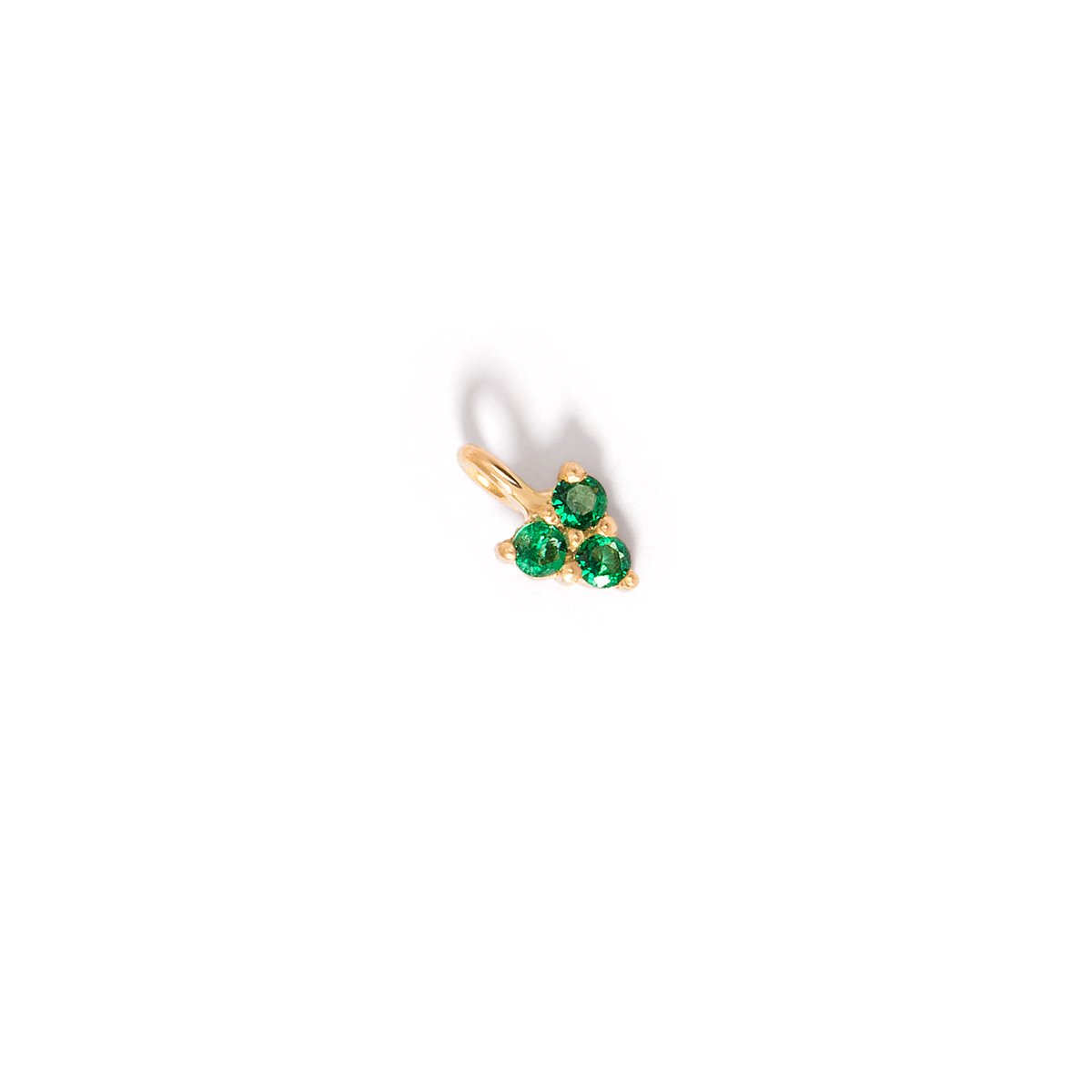 Green three moon gold pendant g