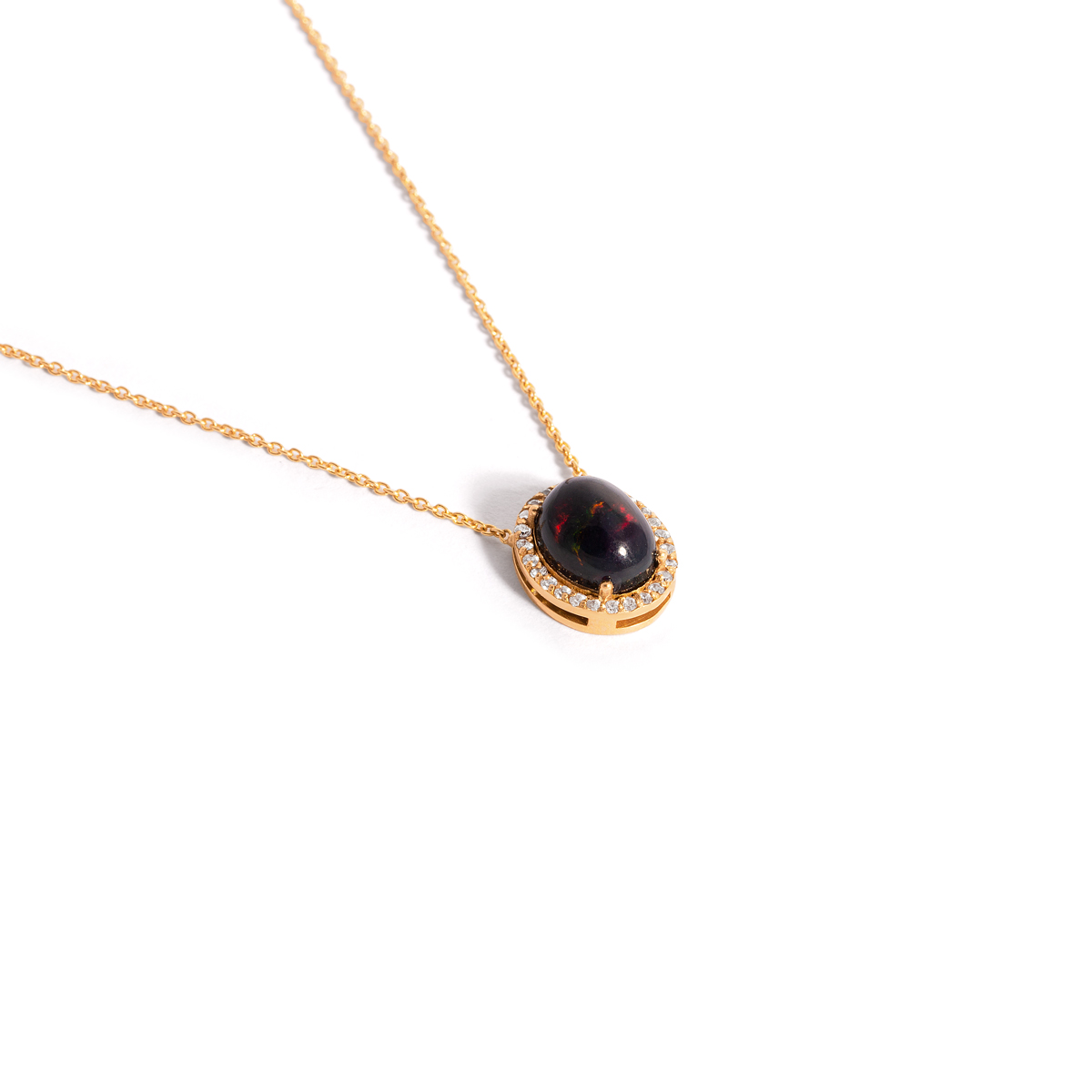 Crimson Mahni opal gold necklace G