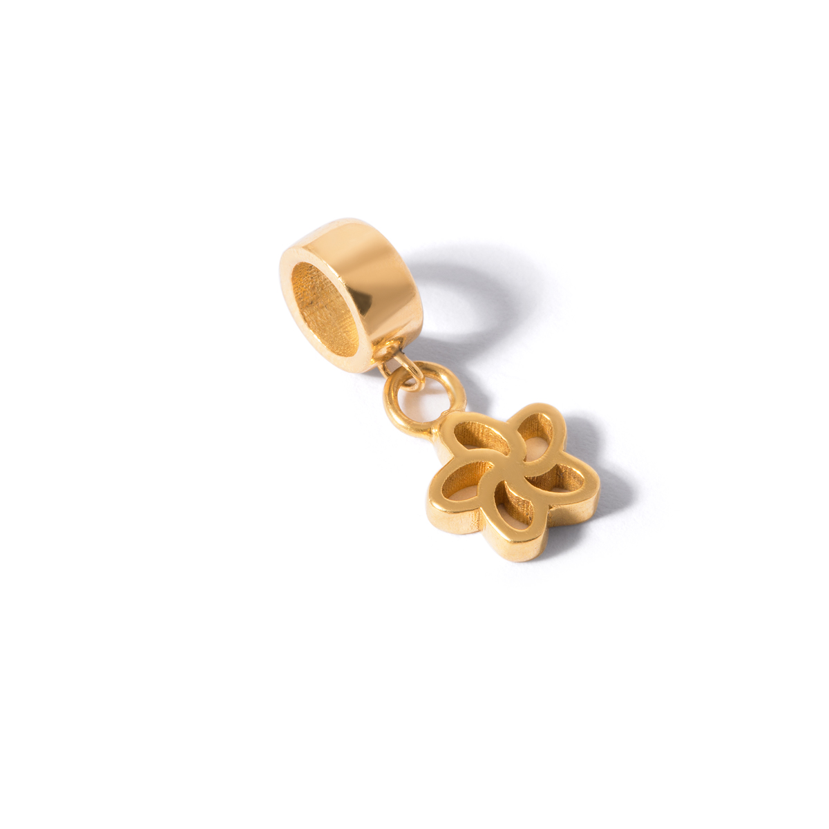 Gold pandora flower pendant g