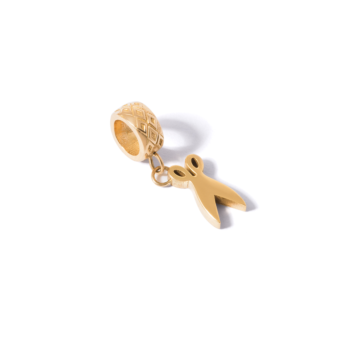 Gold pandora scissors pendant g