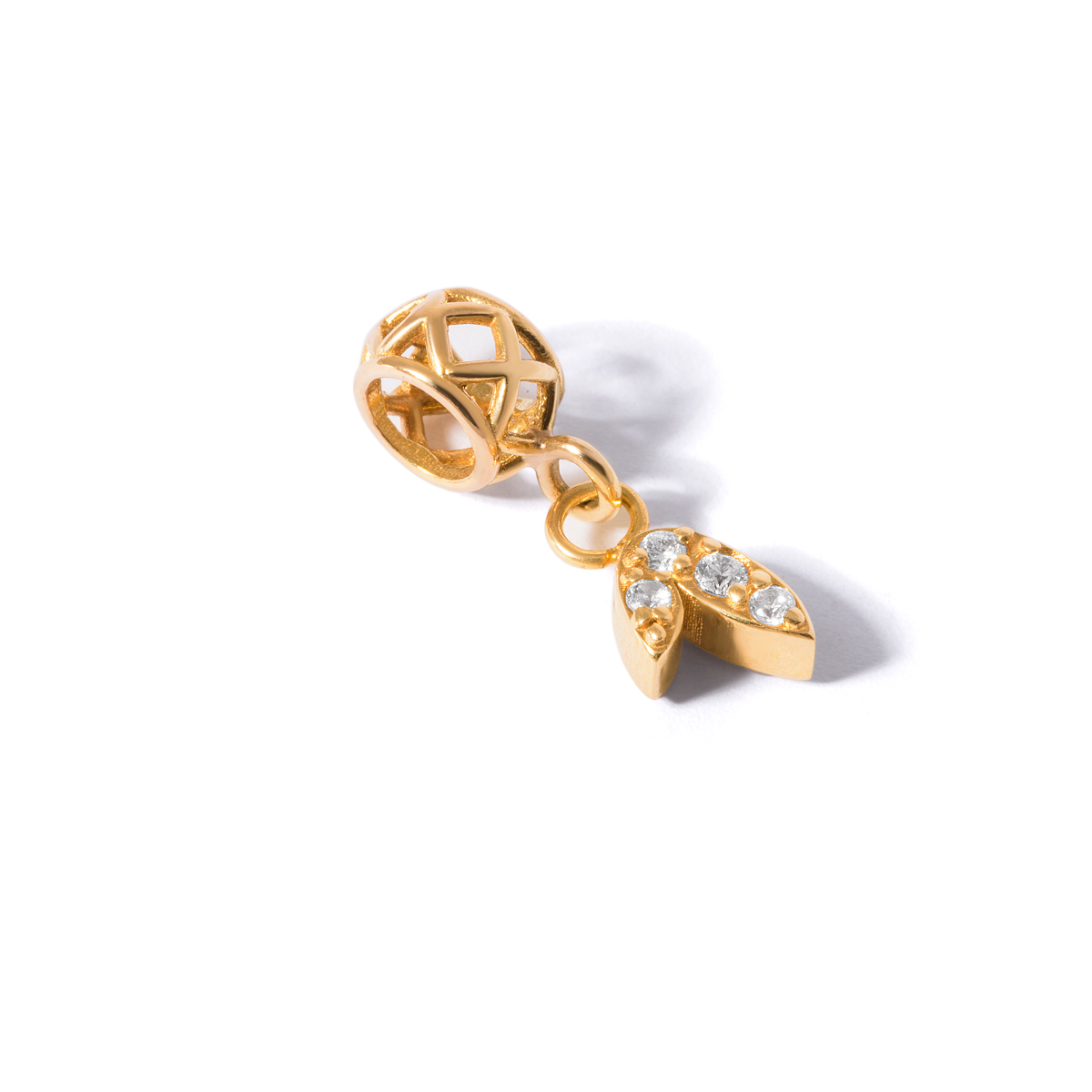 Pandora leaf gold pendant g