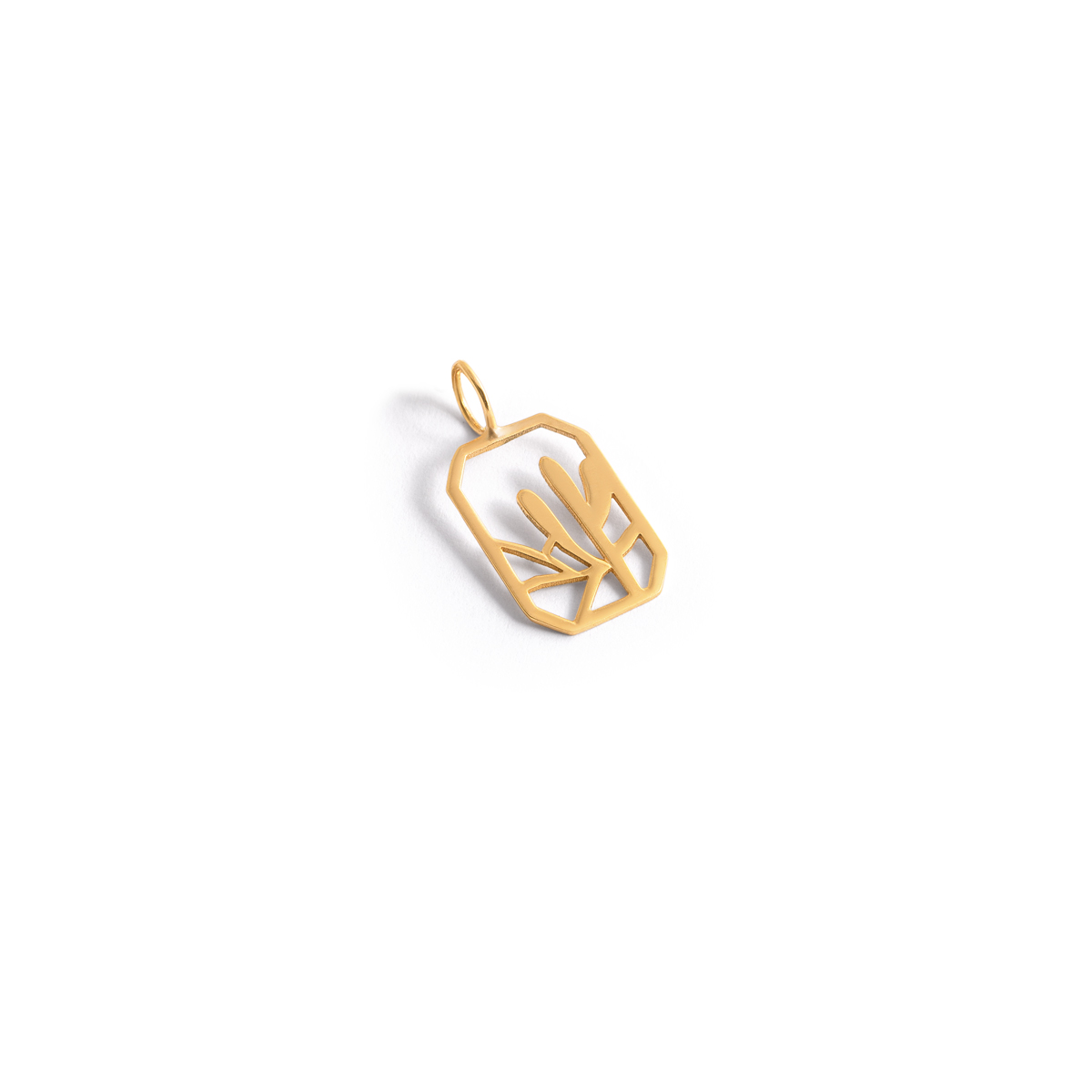 Cactus frame gold pendant G