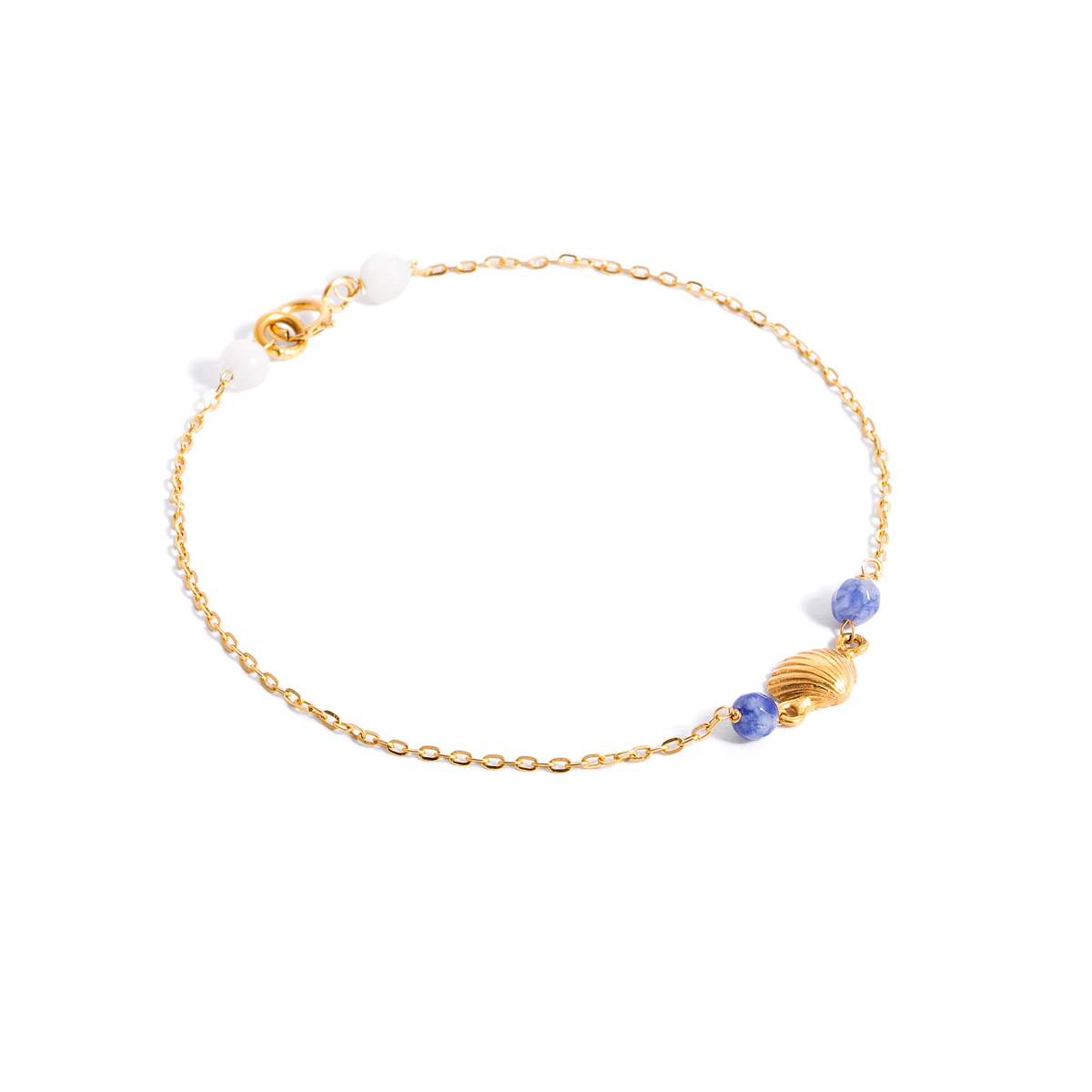 Gold bracelet with oyster chain g