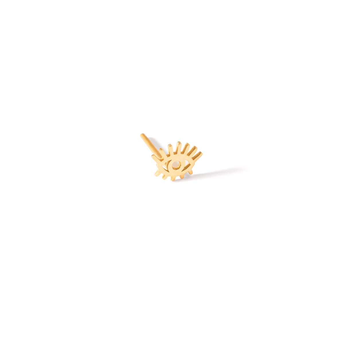 Gold single earring with eyelashes G