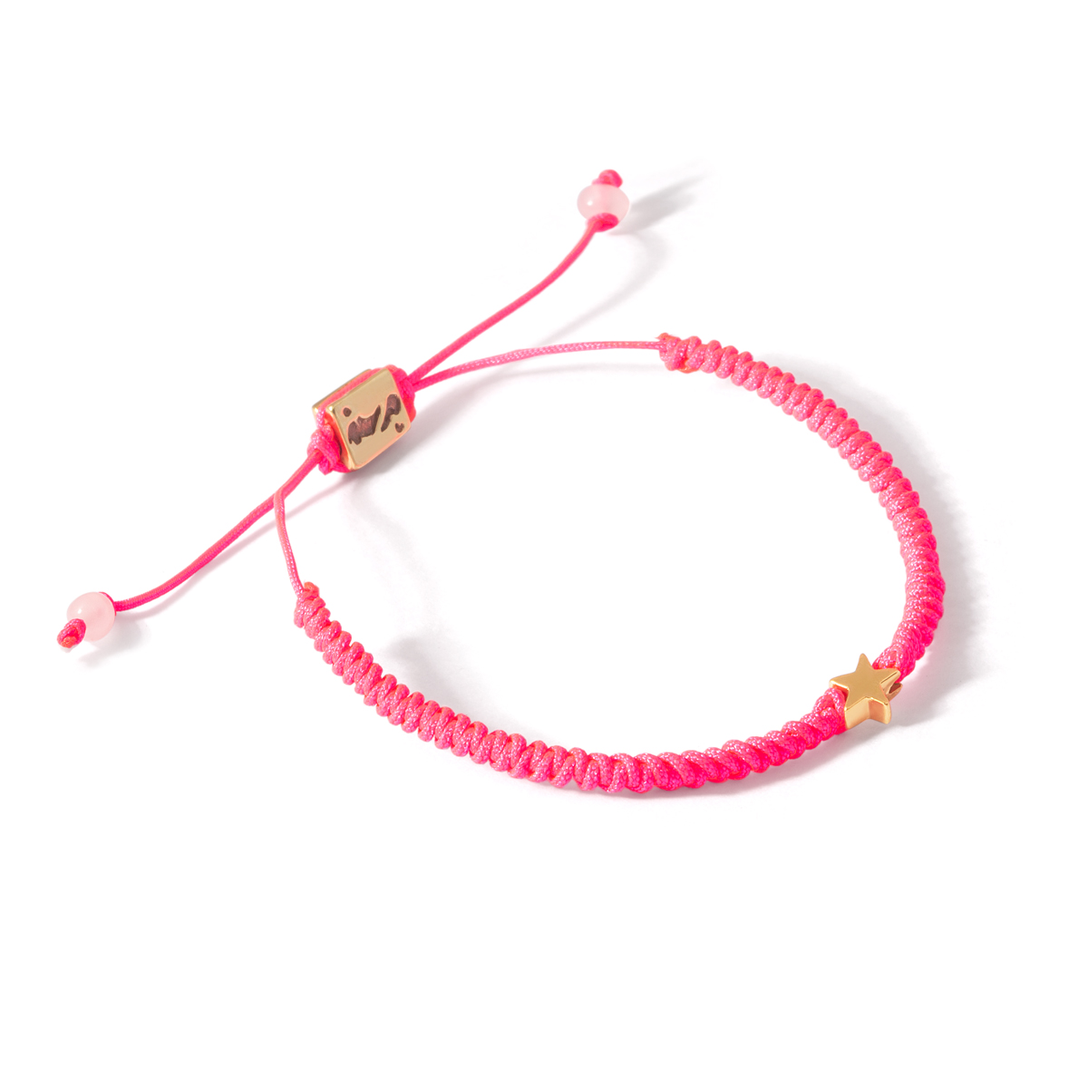 Magenta star woven gold bracelet g