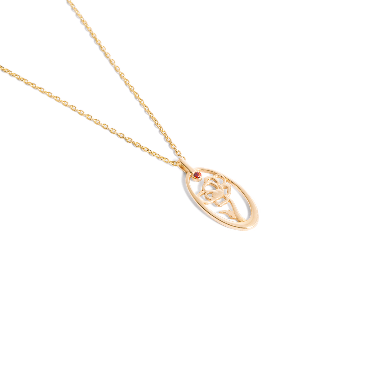 Poppy flower gold necklace g