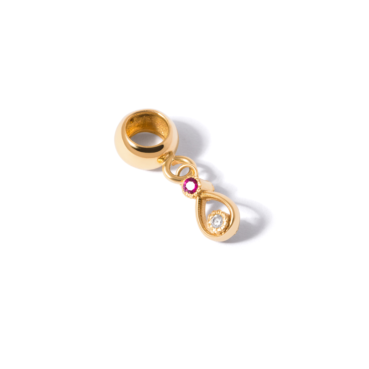 Pandora gold moon tear pendant g