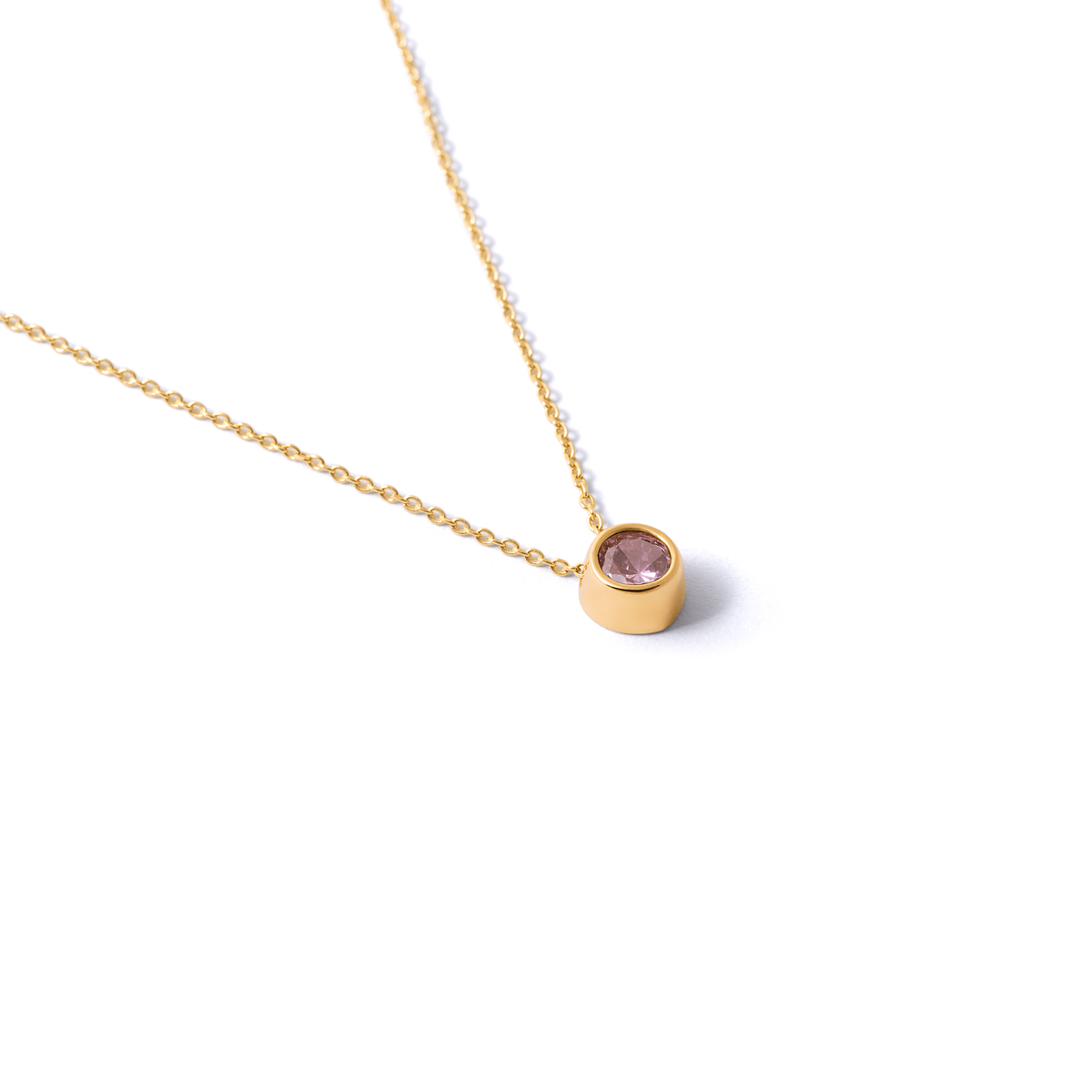 Pink gold circle Narmela necklace g