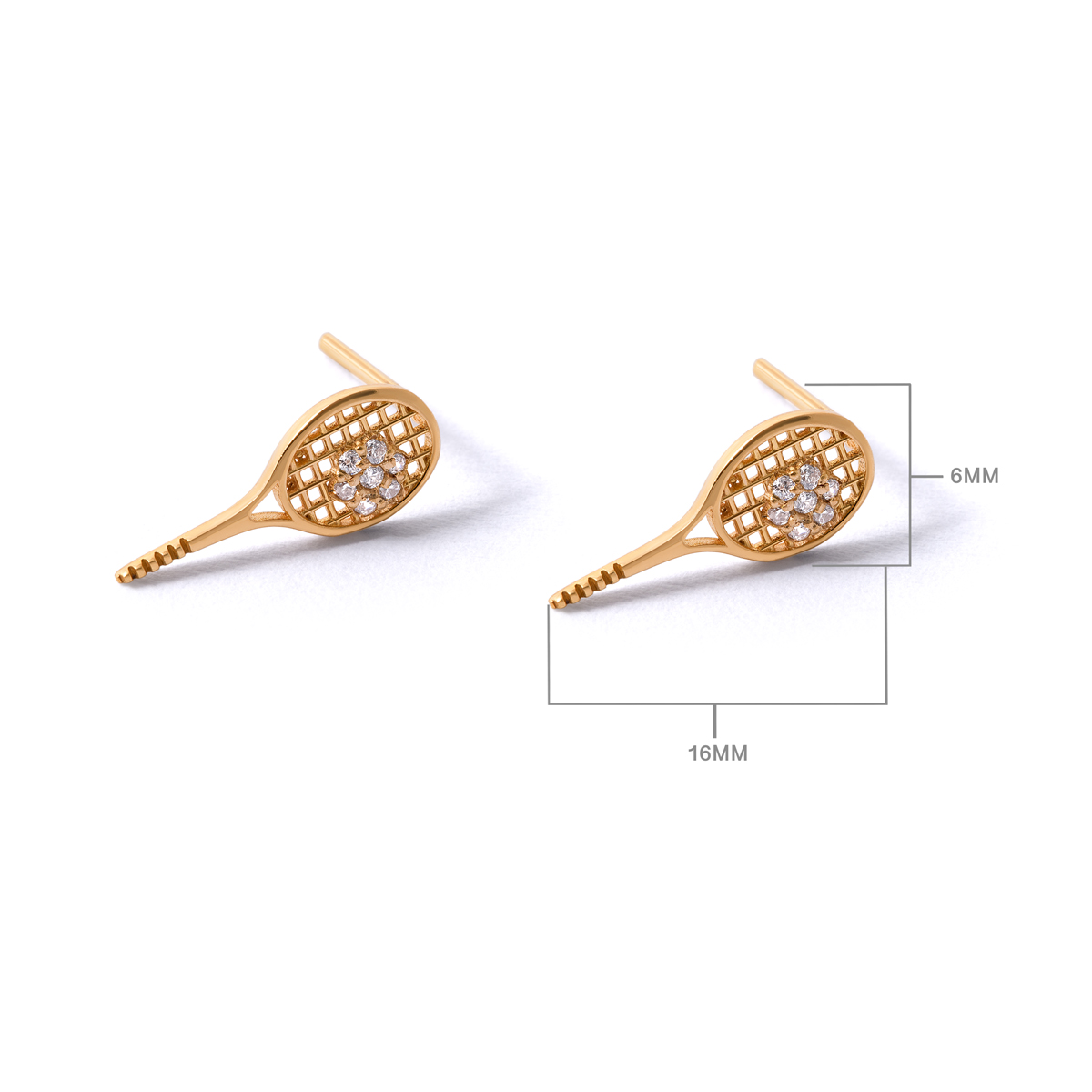 Tennis gold earrings SIZE