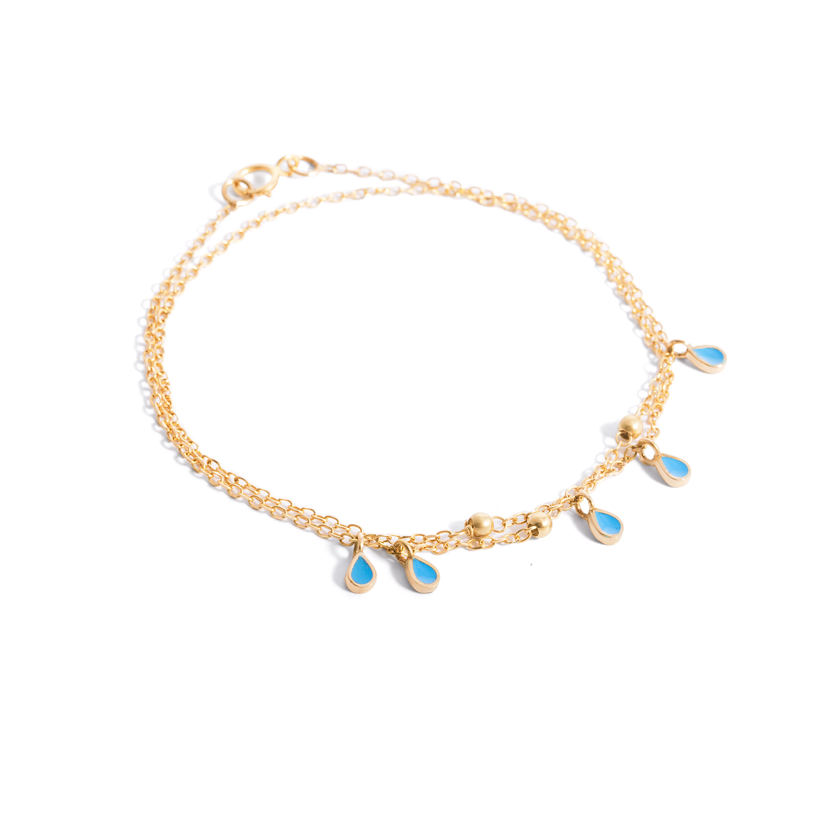 Two-round enameled ball and tear bracelet g