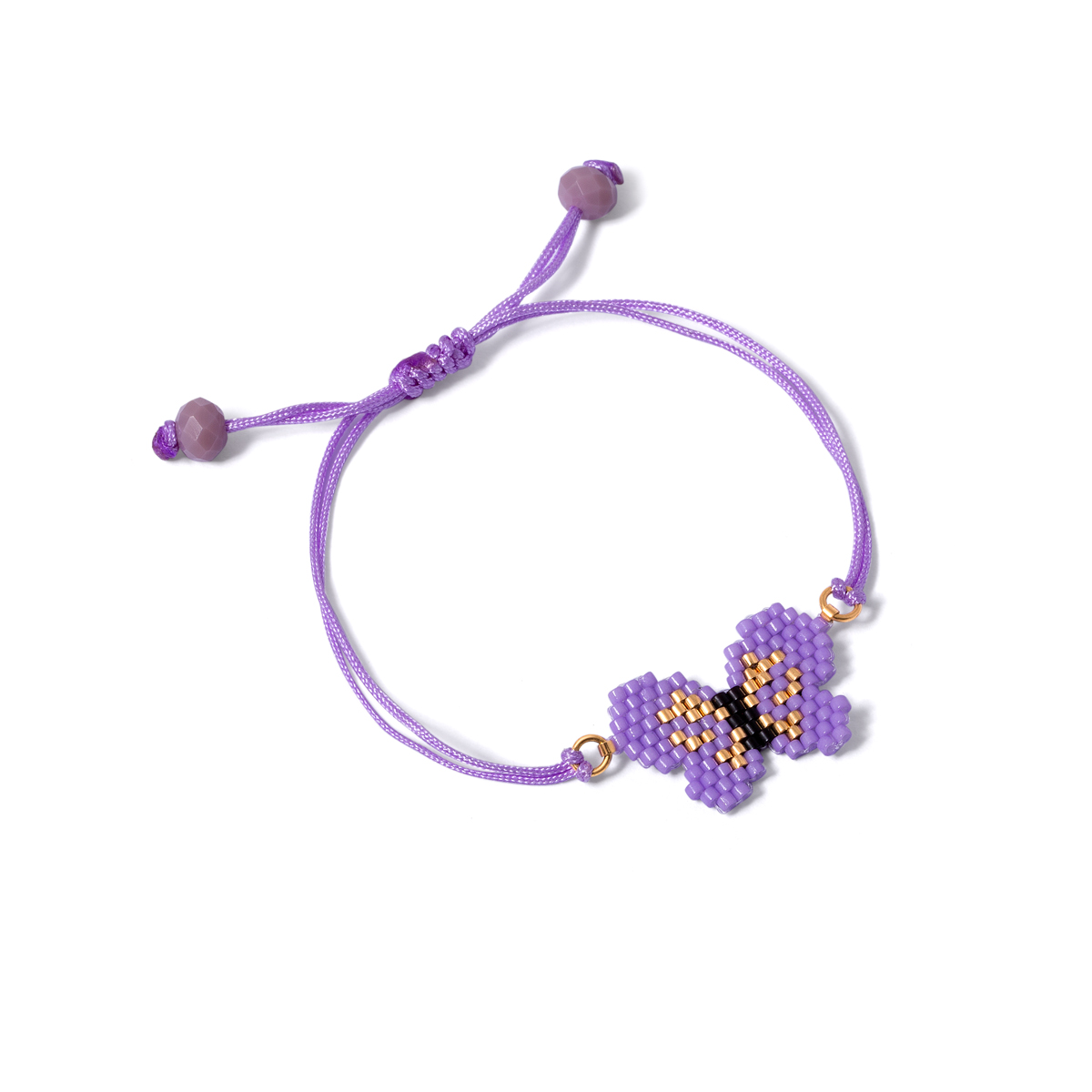 Butterfly beaded gold bracelet