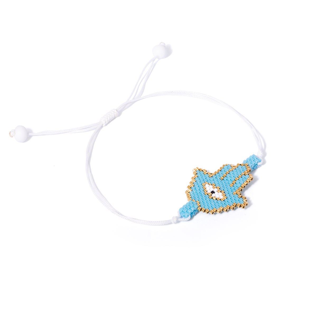 Gold bracelet woven with beads by the same hand