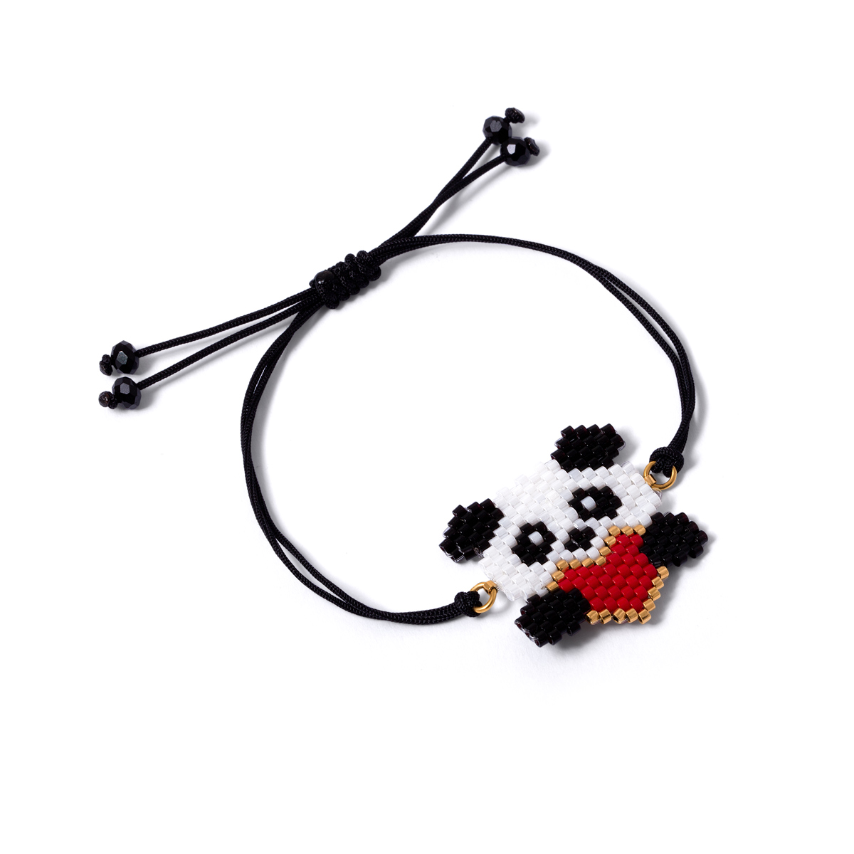 Panda beaded gold bracelet