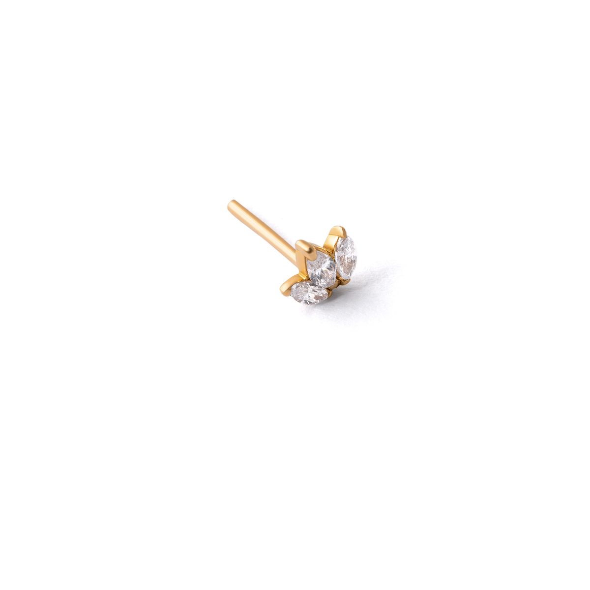 Three marquise gold single earring G