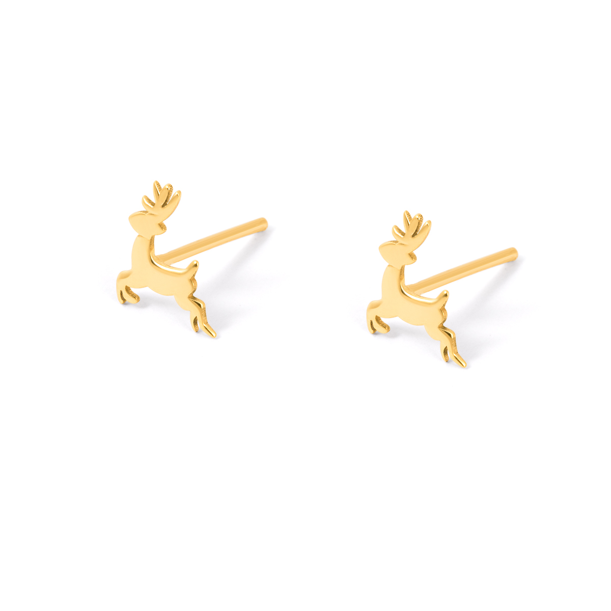 Rudolph deer gold earrings g