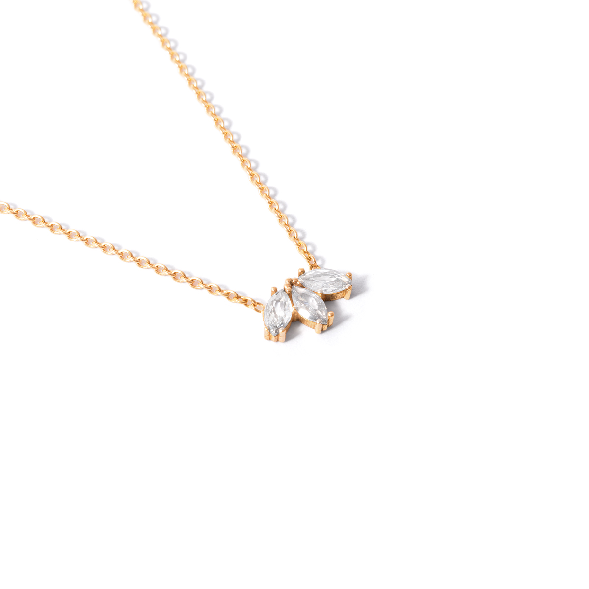 Gold necklace of three marquises g