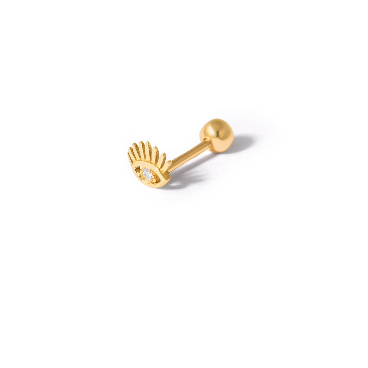 Gold piercing with jeweled eyes g