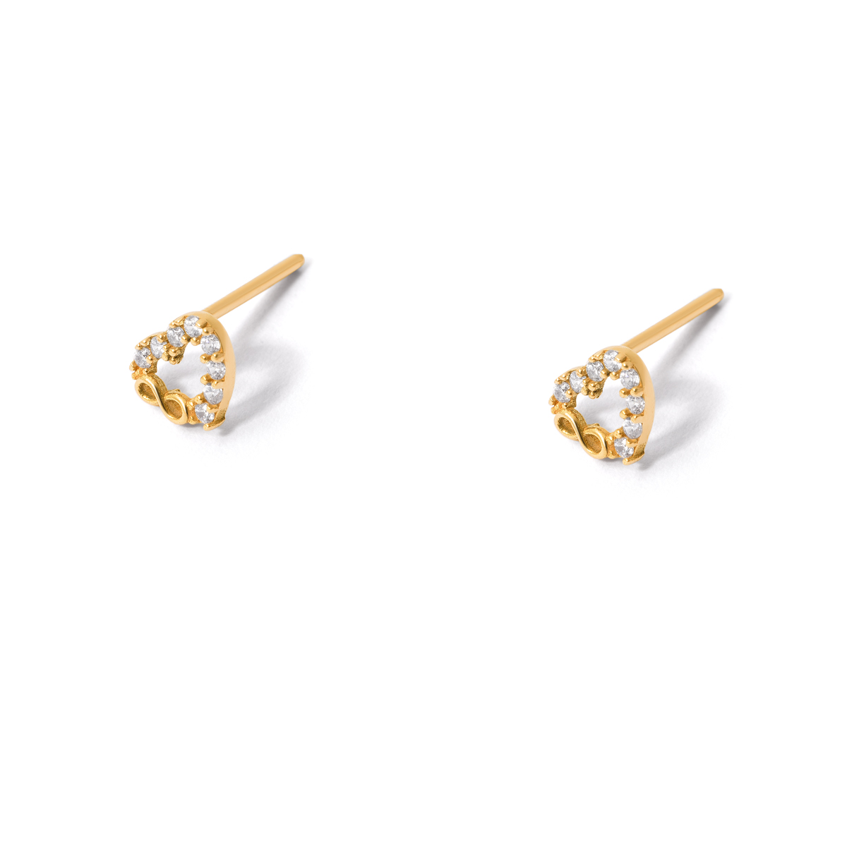 Heart and infinity gold earrings g