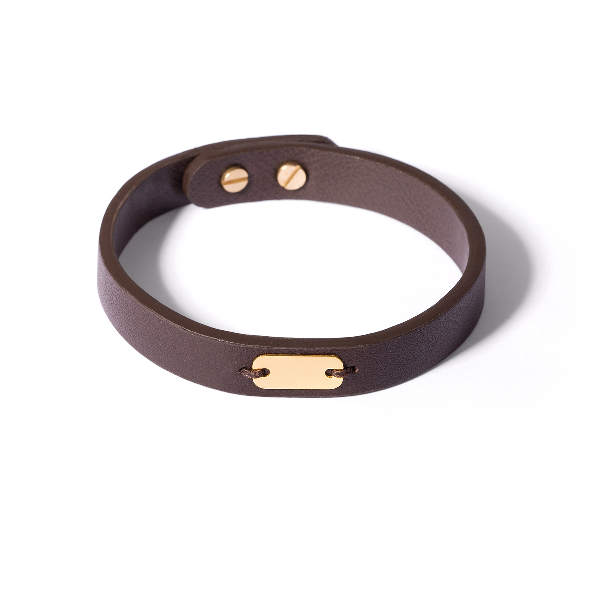 Plate leather gold bracelet g