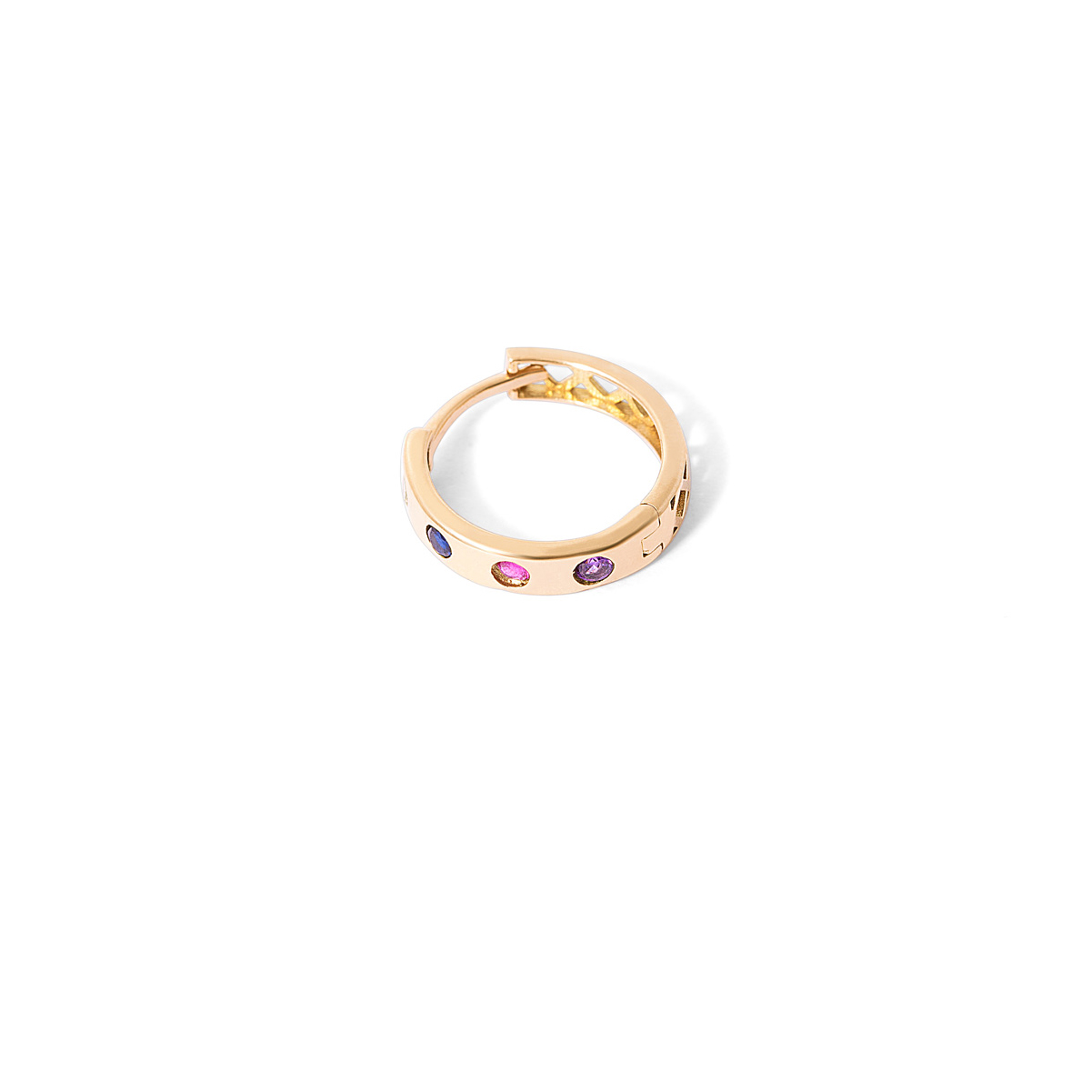 Alka colored single ring gold earrings g