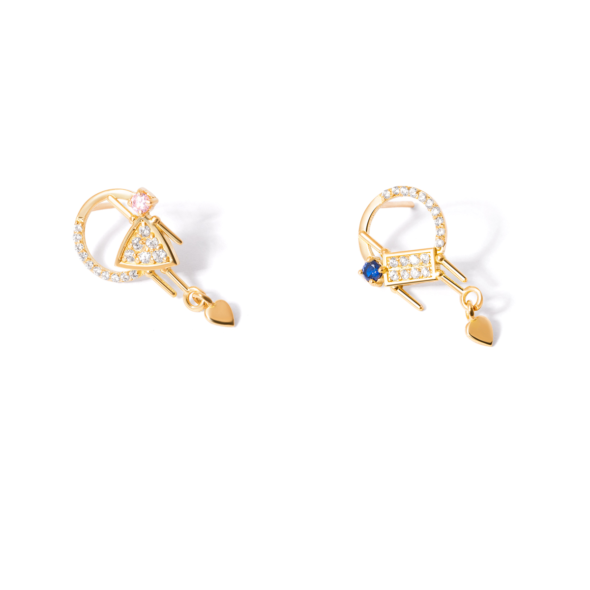 Gold earrings of the heart of Sweyn g