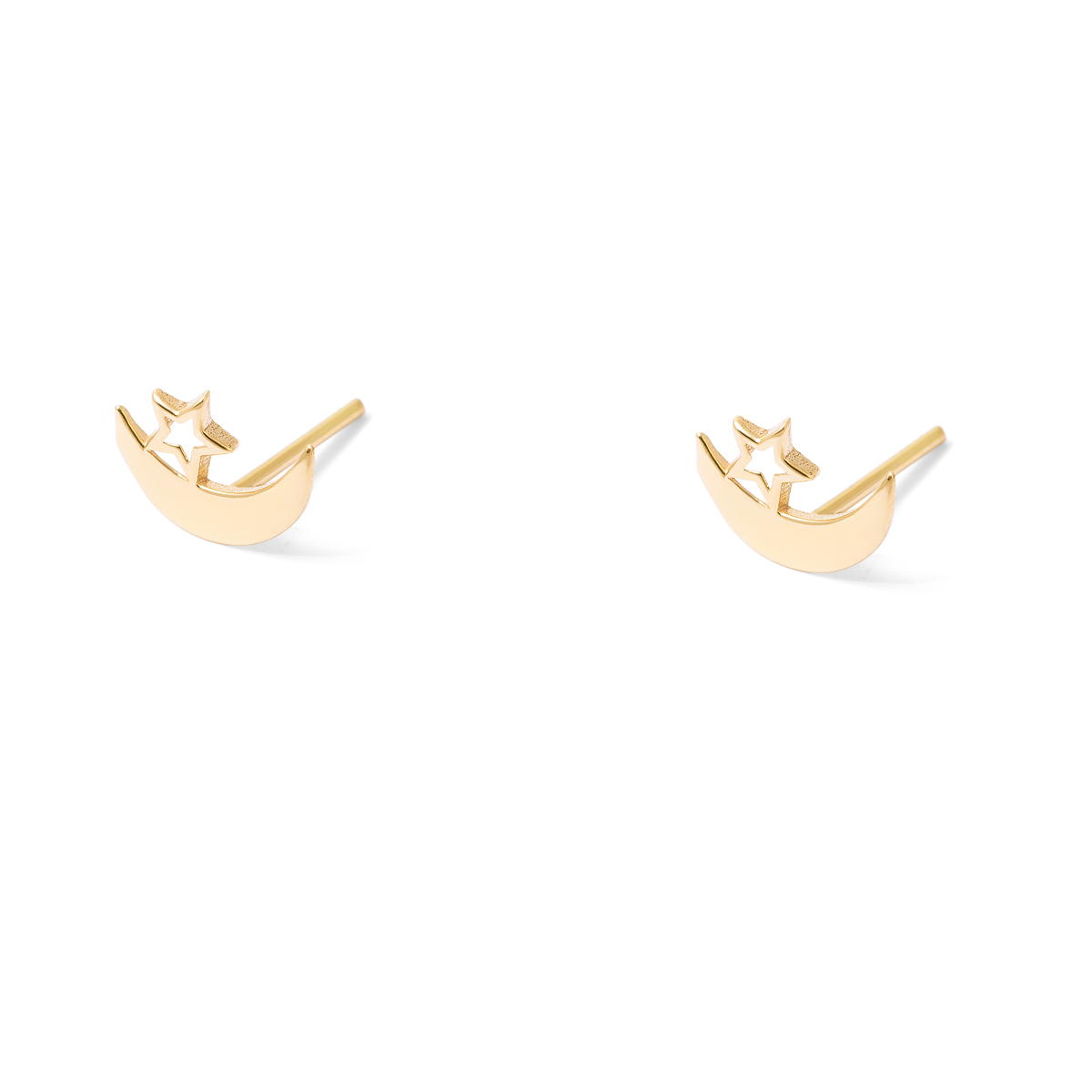 Moon and star gold earrings G