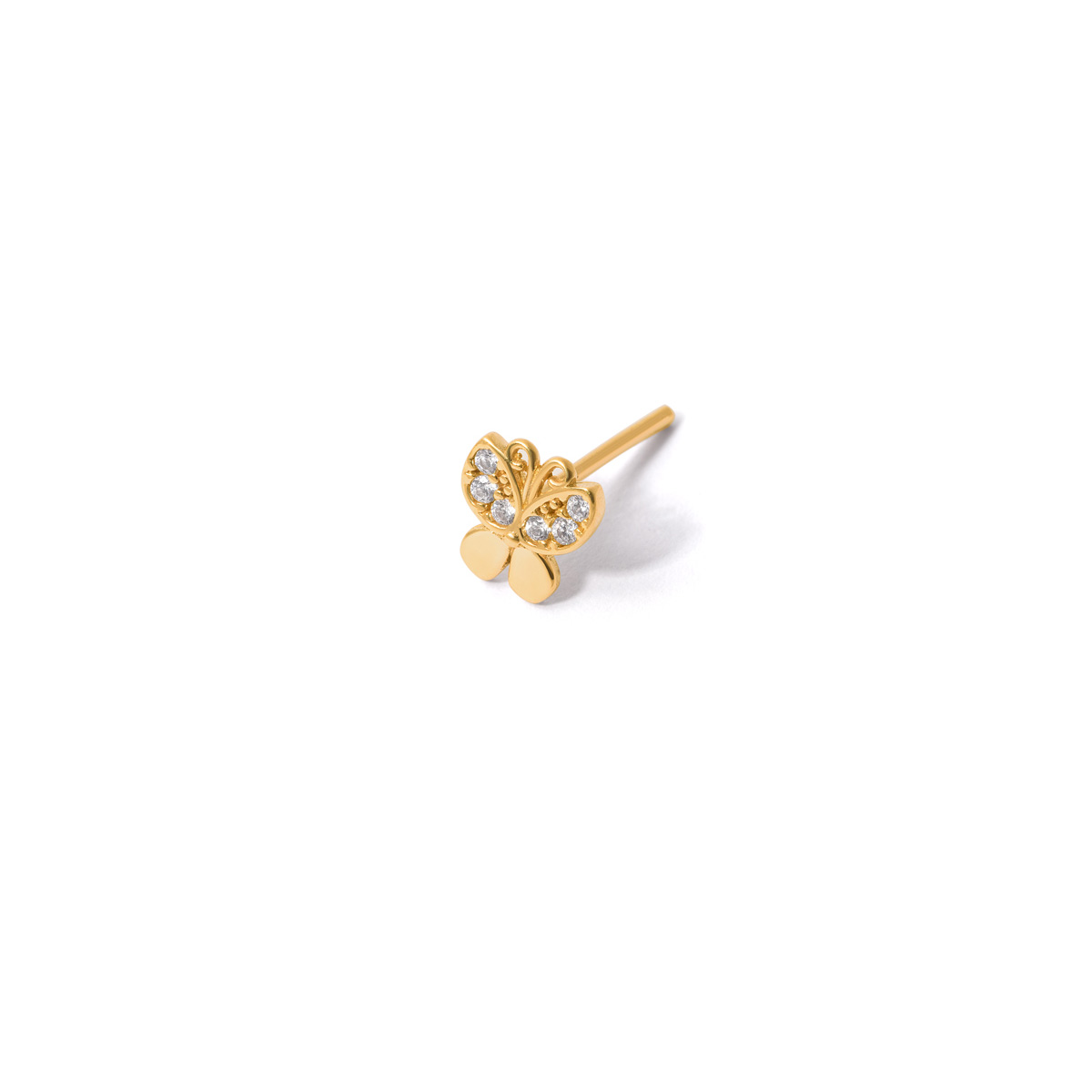 Paprik butterfly single leaf gold earrings g