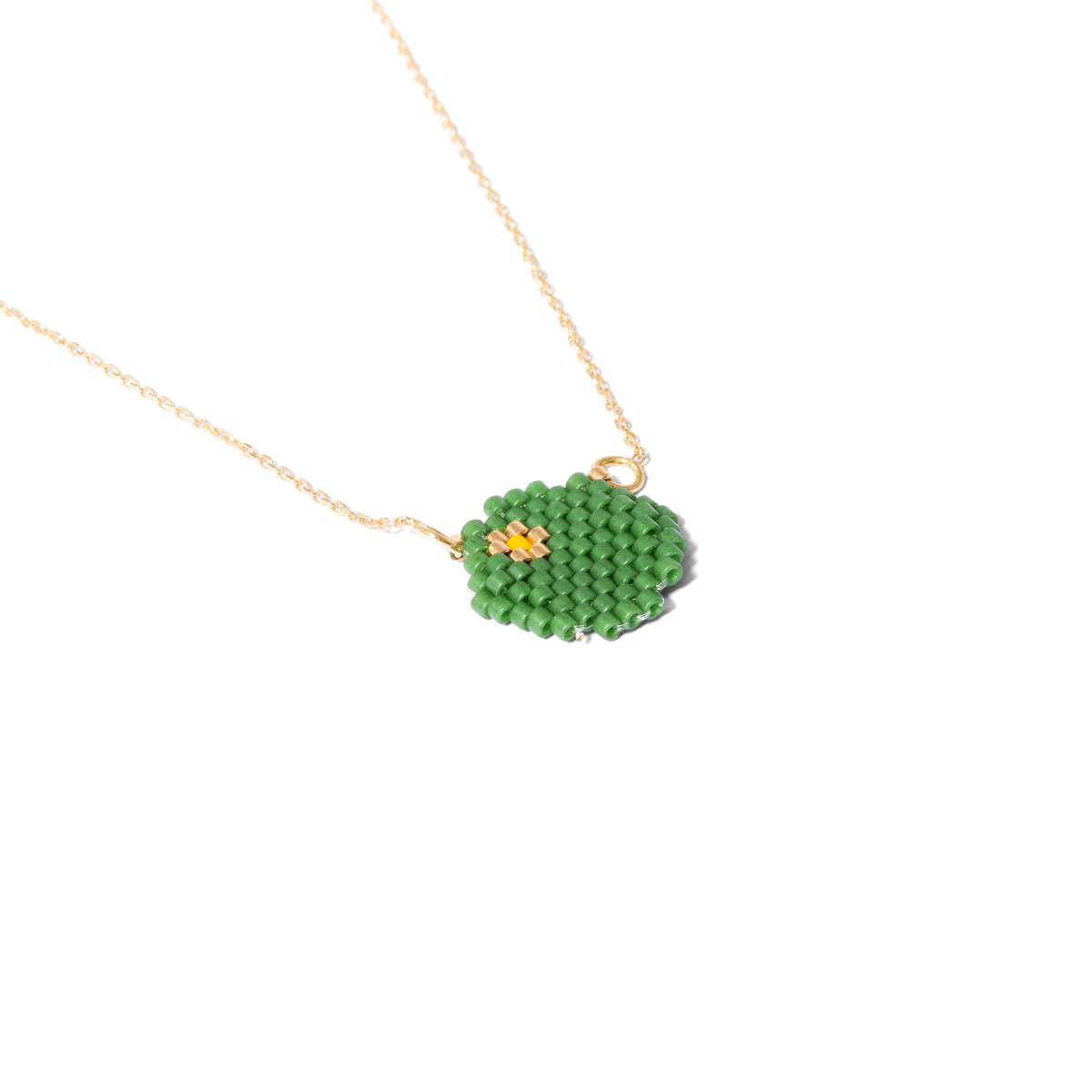 Round beaded gold necklace g