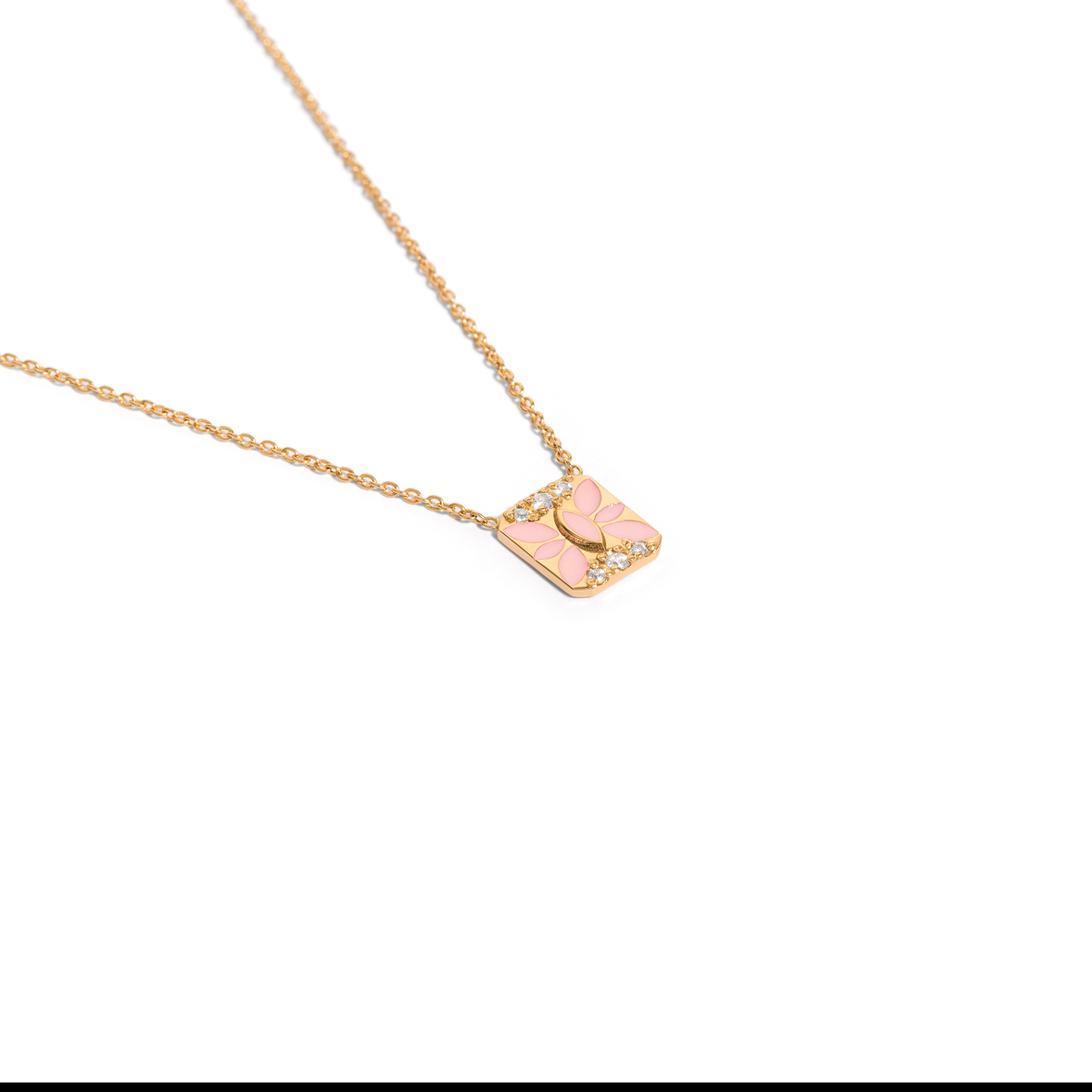 Adonis enamel gold necklace g