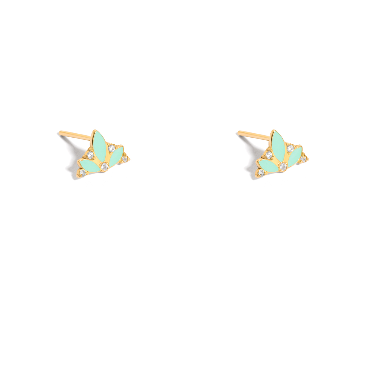 Katalia flower enamel gold earrings g