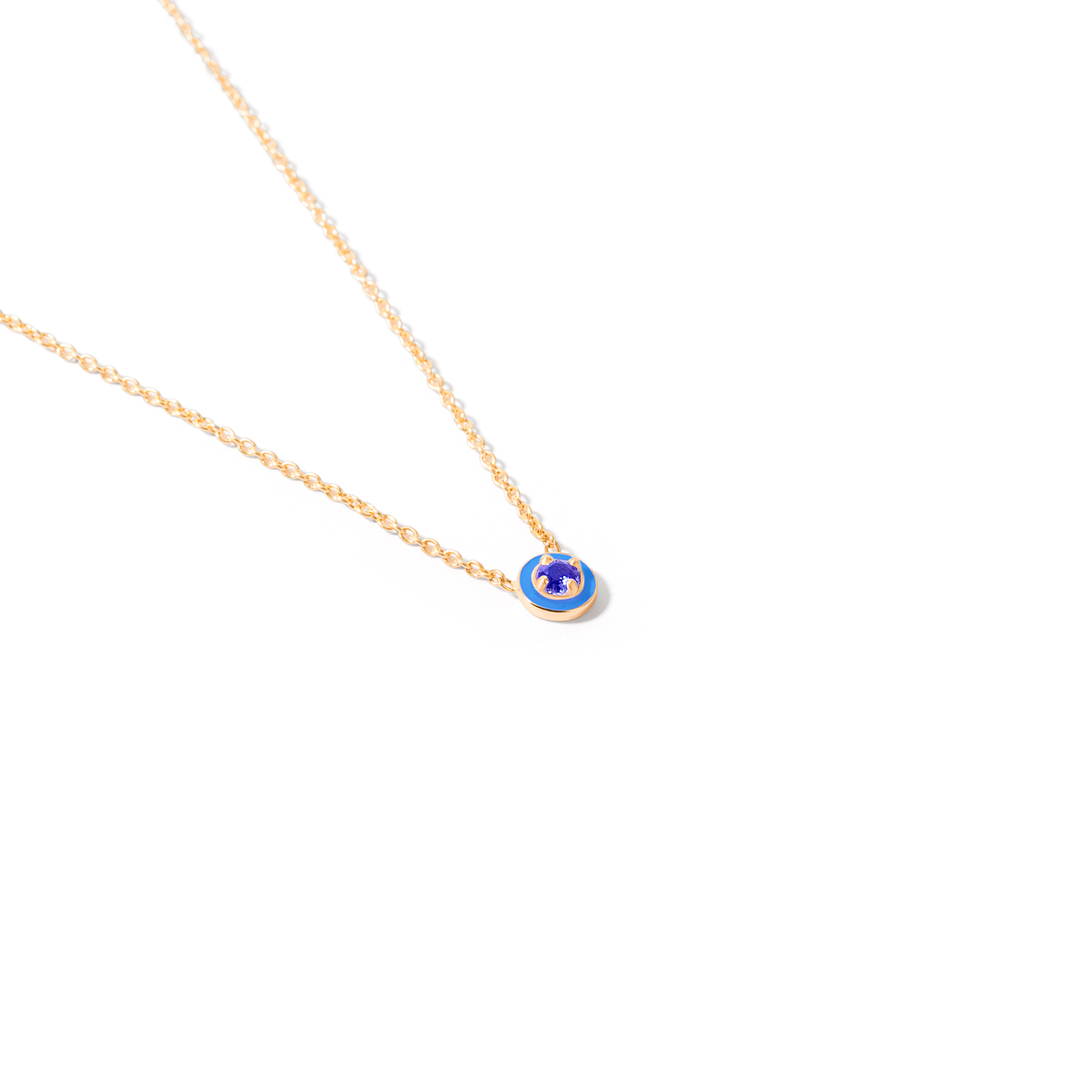 Single Luna enamel gold necklace g