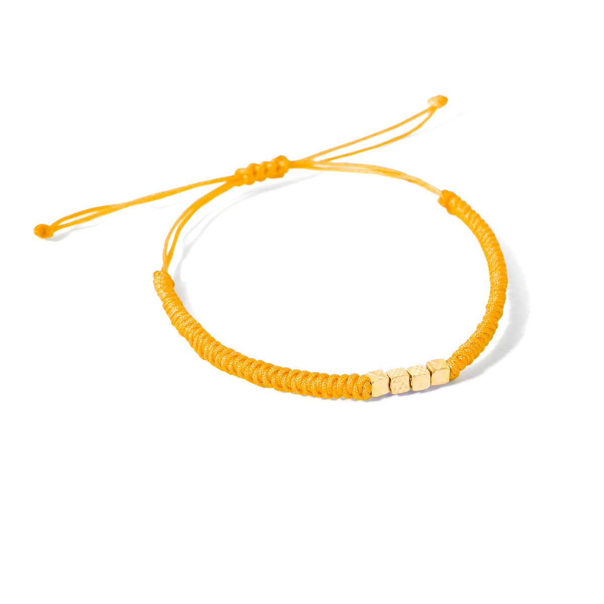 Gold bracelet with cut cube texture g