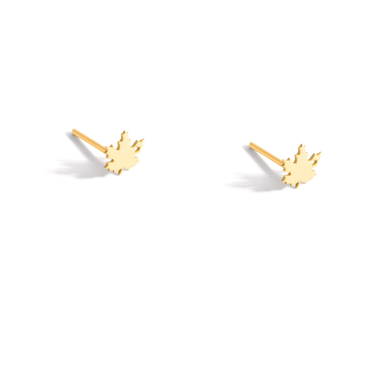Plantain leaf gold earrings g