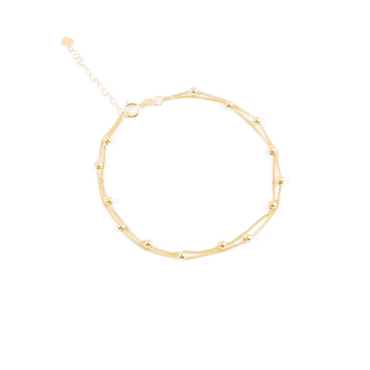 Gold bracelet with two round chains g