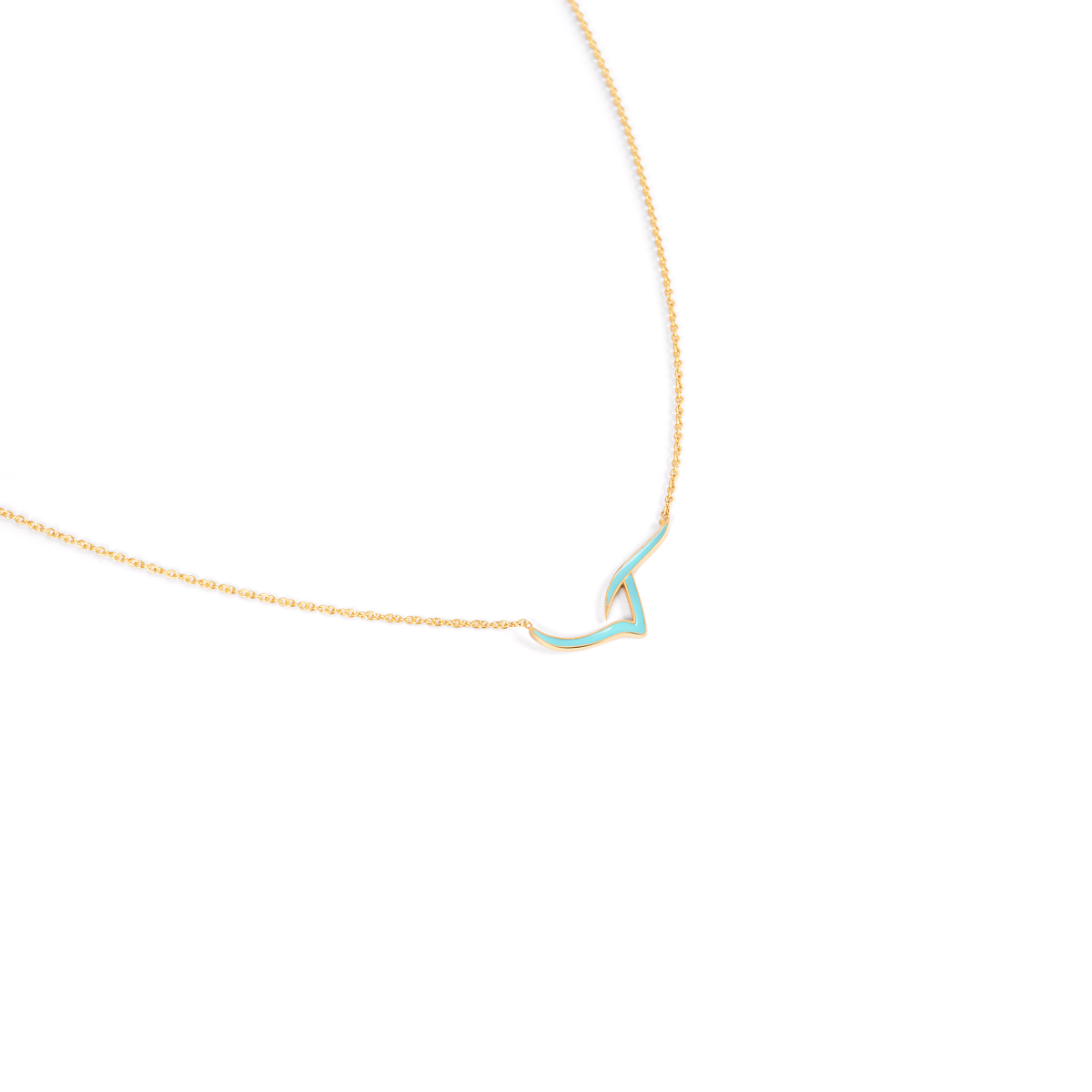 Gold enamel necklace with the letter KG