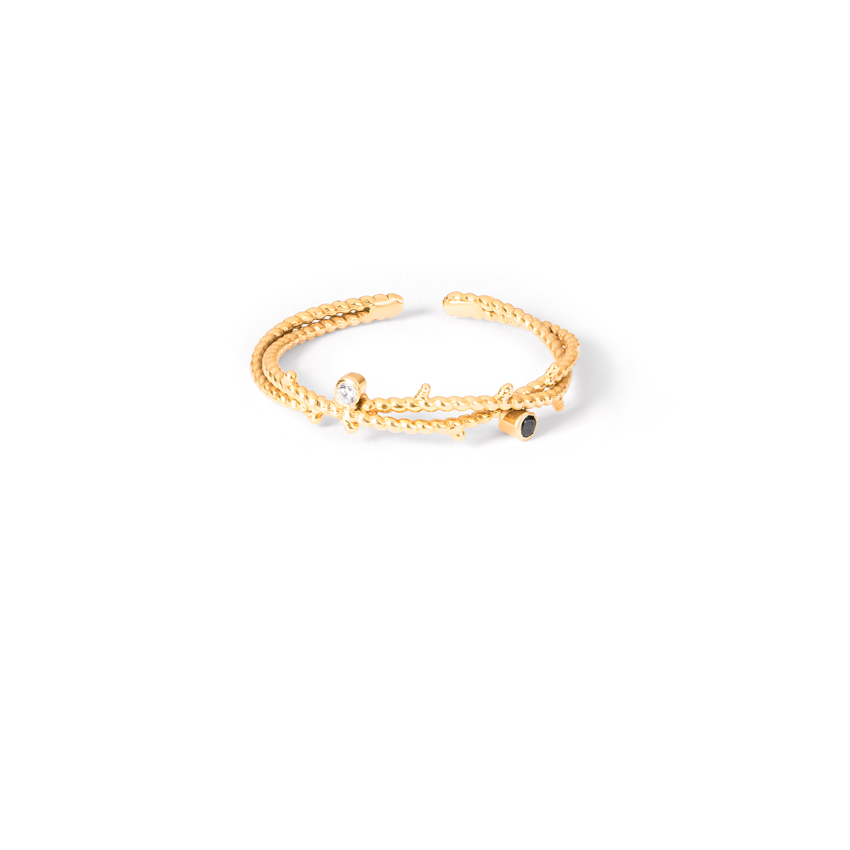 Serena gold ring with two spring gemsG